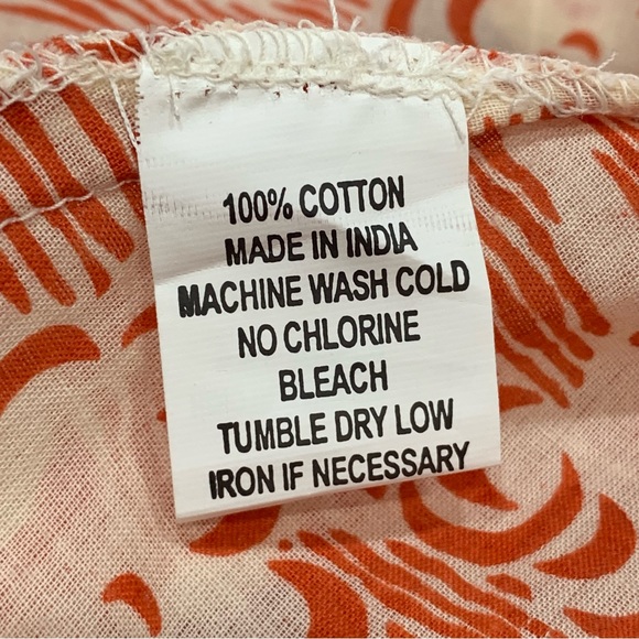 HIHO 100% Caribbean A-Line Skirt Reddish Orange Size L - Picture 5 of 5